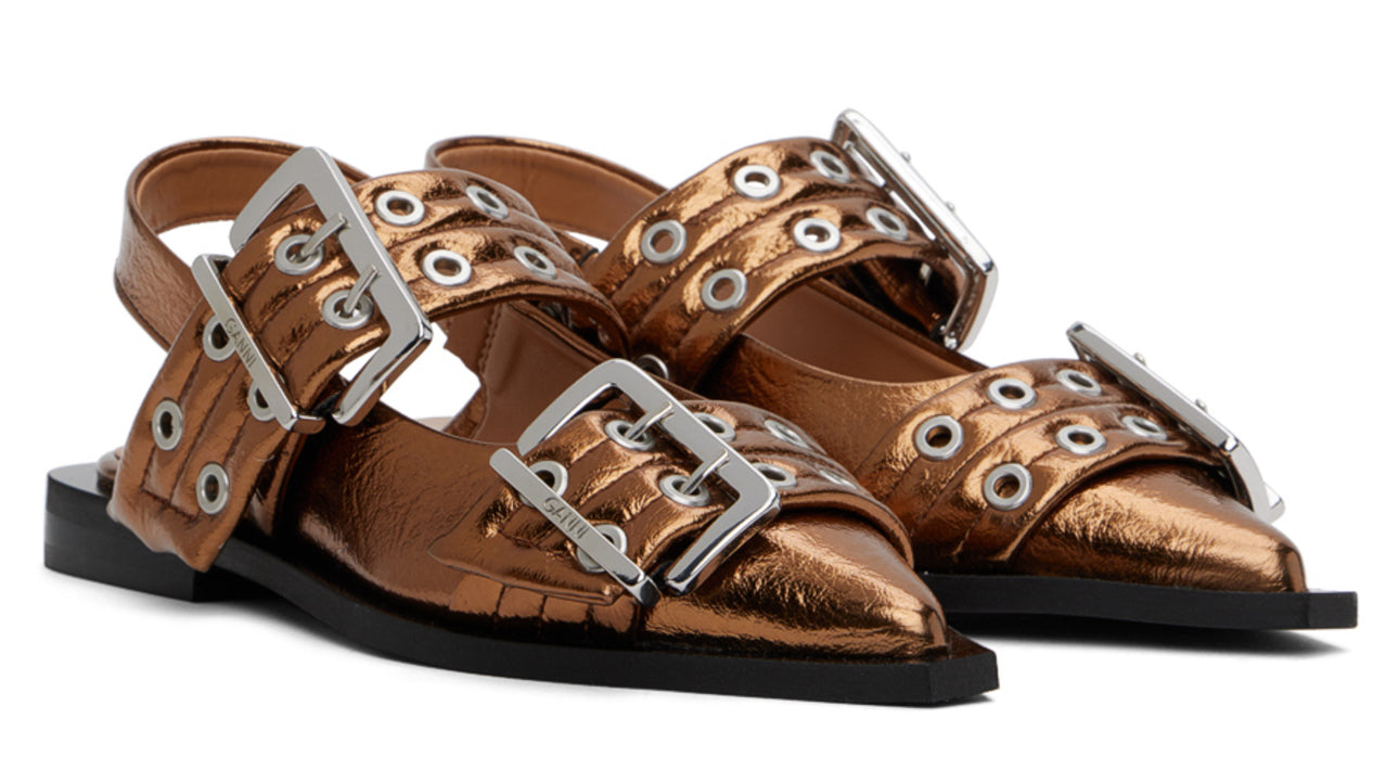 GANNI Buckle Ballerina Flats