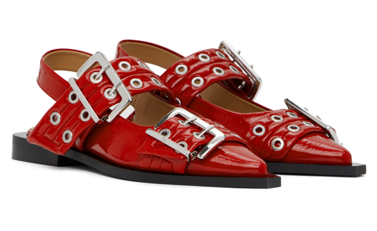 GANNI Buckle Ballerina Flats