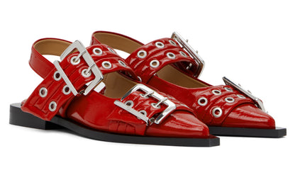 GANNI Buckle Ballerina Flats