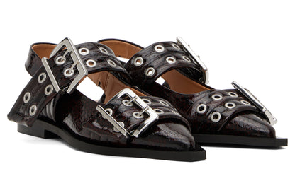 GANNI Buckle Ballerina Flats