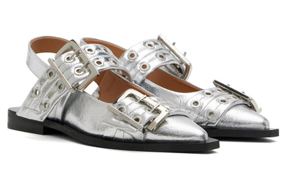 GANNI Buckle Ballerina Flats