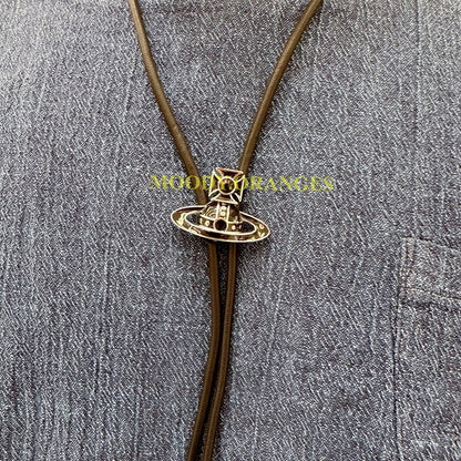 Vivienne Westwood Black Leather Bolo Tie