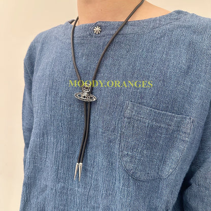 Vivienne Westwood Black Leather Bolo Tie