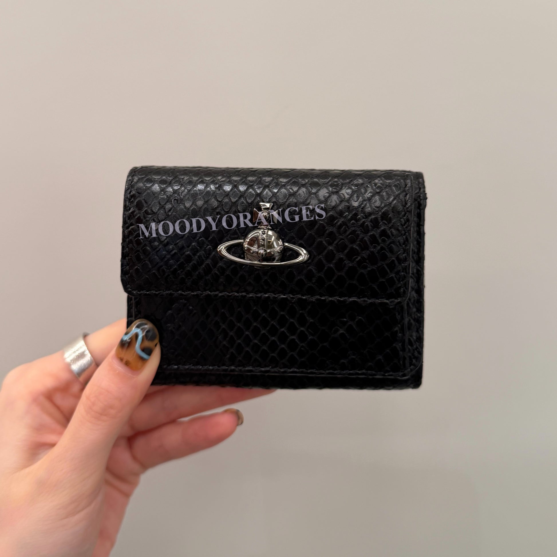 Vivienne Westwood Python-effect Leather Wallet - MOODY ORANGES