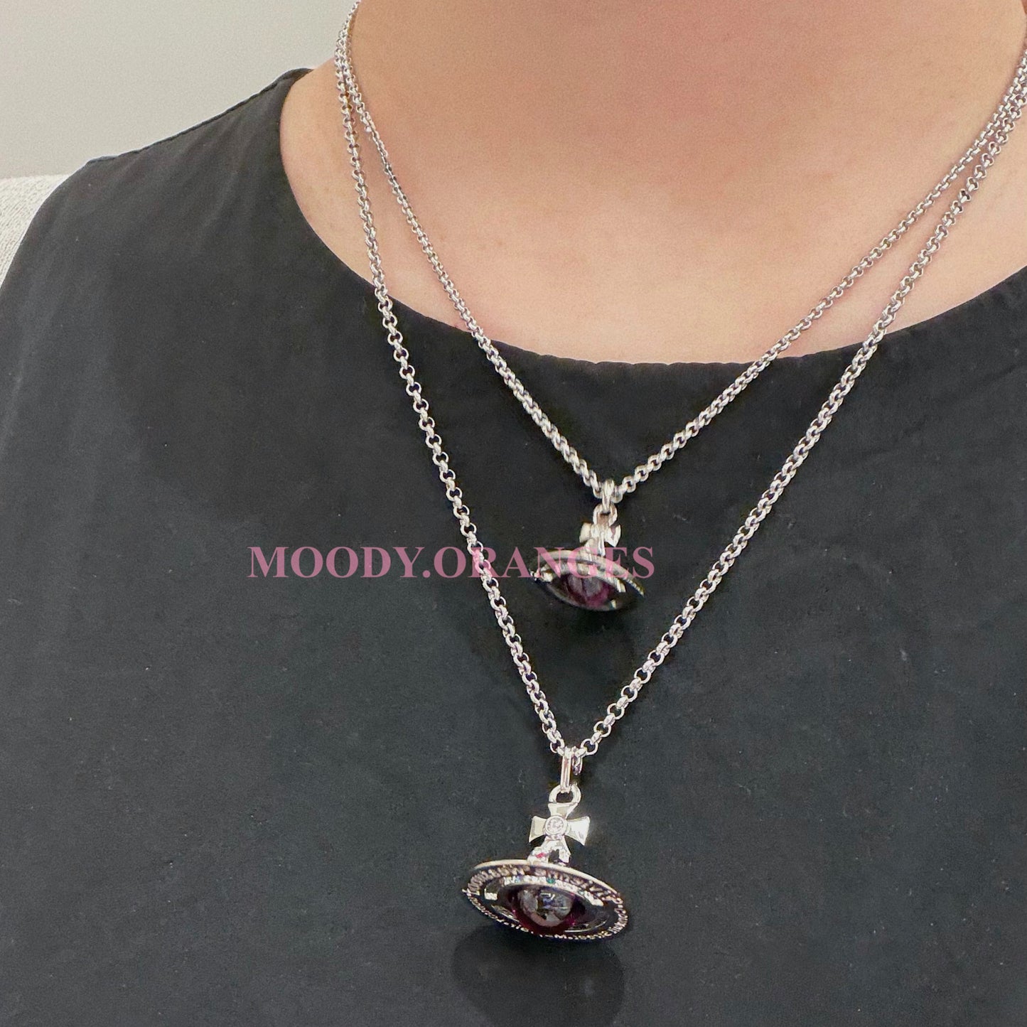 Vivienne Westwood Dark Purple Orb Pendant Necklace - MOODY ORANGES
