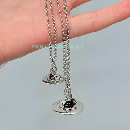 Vivienne Westwood Dark Purple Orb Pendant Necklace - MOODY ORANGES