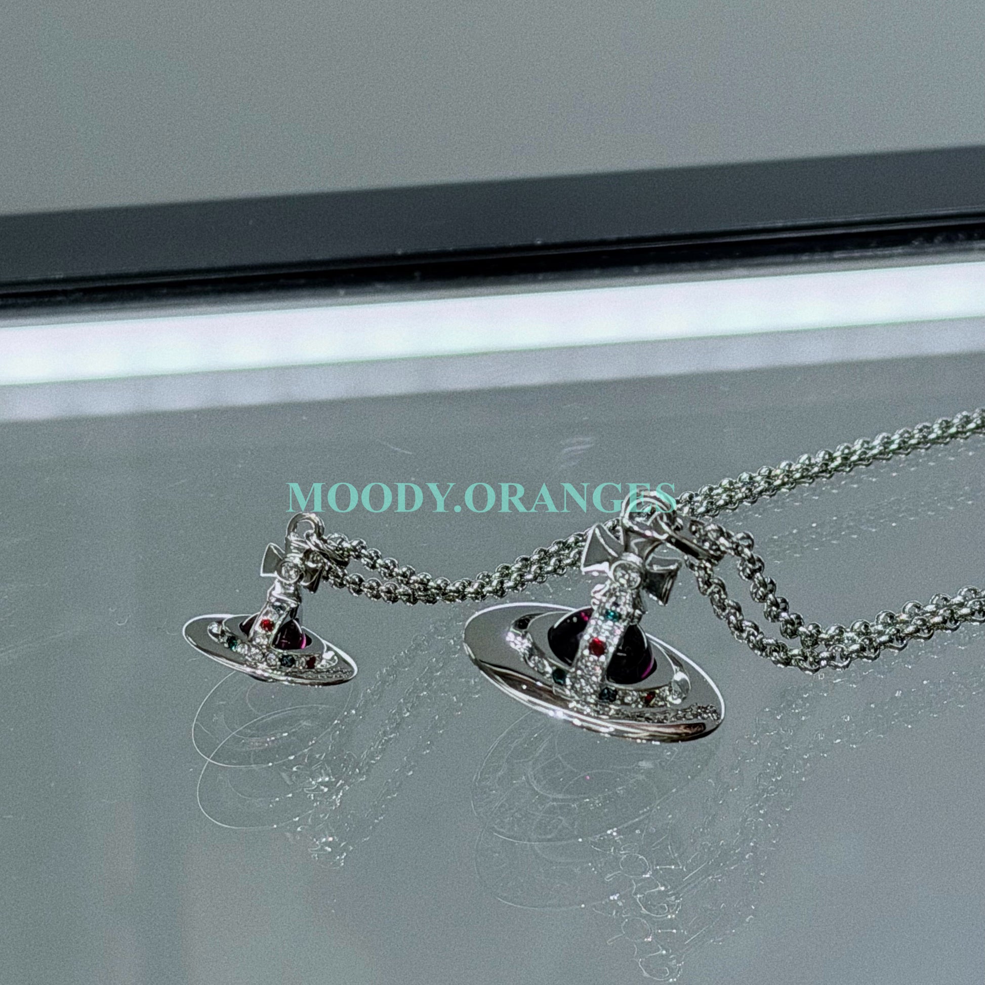 Vivienne Westwood Dark Purple Orb Pendant Necklace - MOODY ORANGES