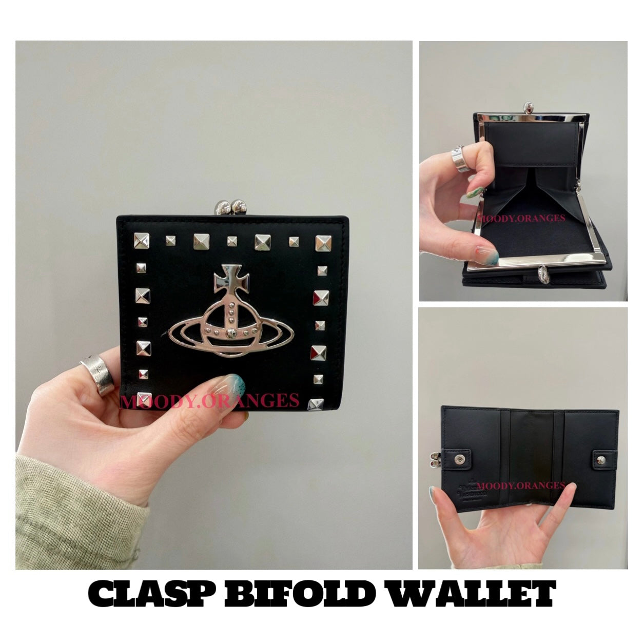Vivienne Westwood Studs Leather Wallet - MOODY ORANGES