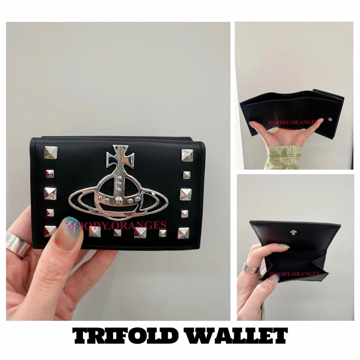 Vivienne Westwood Studs Leather Wallet - MOODY ORANGES