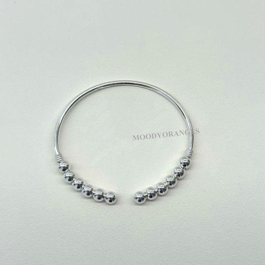 Silver 925 - Thin Silver Chain Balls Bangle