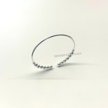 Silver 925 - Thin Silver Chain Balls Bangle