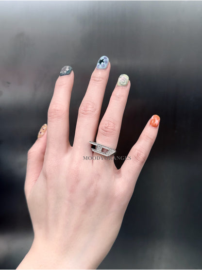Diesel Stainless Steel Glitz Signet Ring