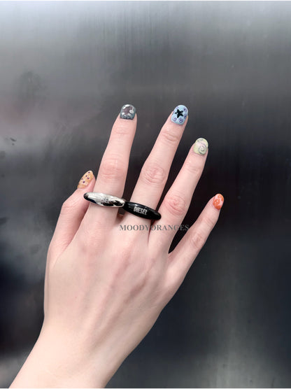 Diesel Black Stainless Steel Band Ring
