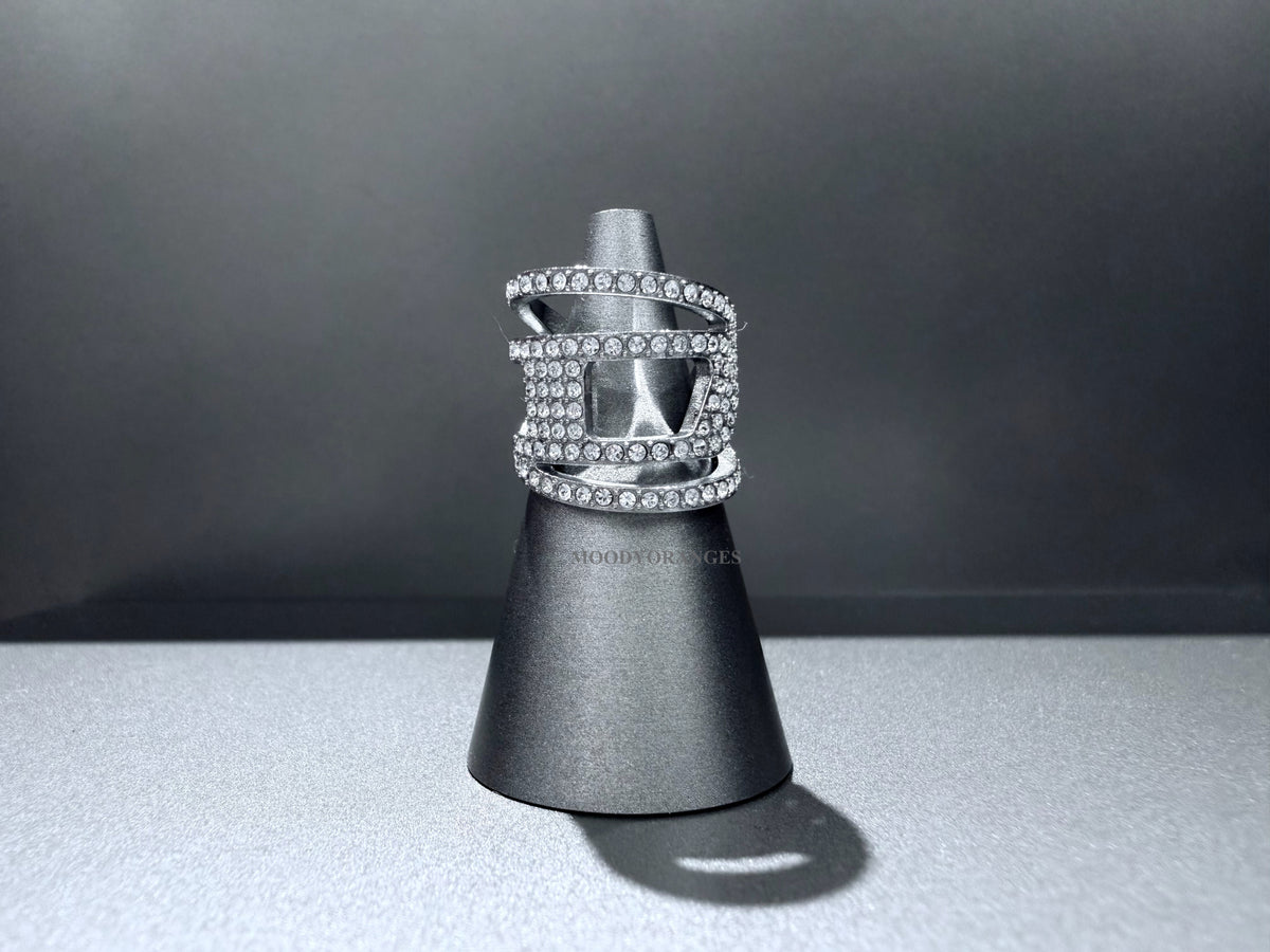 Diesel Stainless steel glitz D band ring