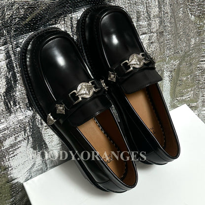 Toga Pulla Black Buckle Loafers