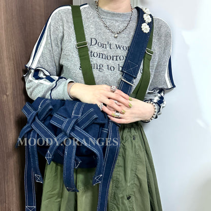 Simone Rocha Blue Beaded Classic Bow Crossbody Bag