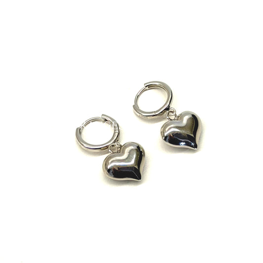 Silver 925 - Heart Drop Earrings - MOODY ORANGES