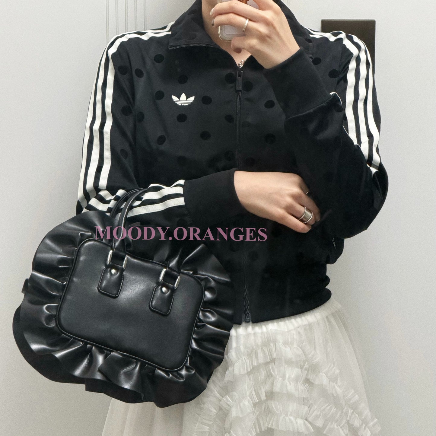 COMME des GARÇONS GIRL Ruffle Trim Handbag - MOODY ORANGES