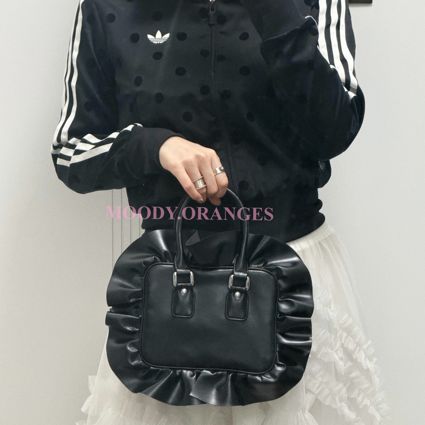 COMME des GARÇONS GIRL Ruffle Trim Handbag - MOODY ORANGES