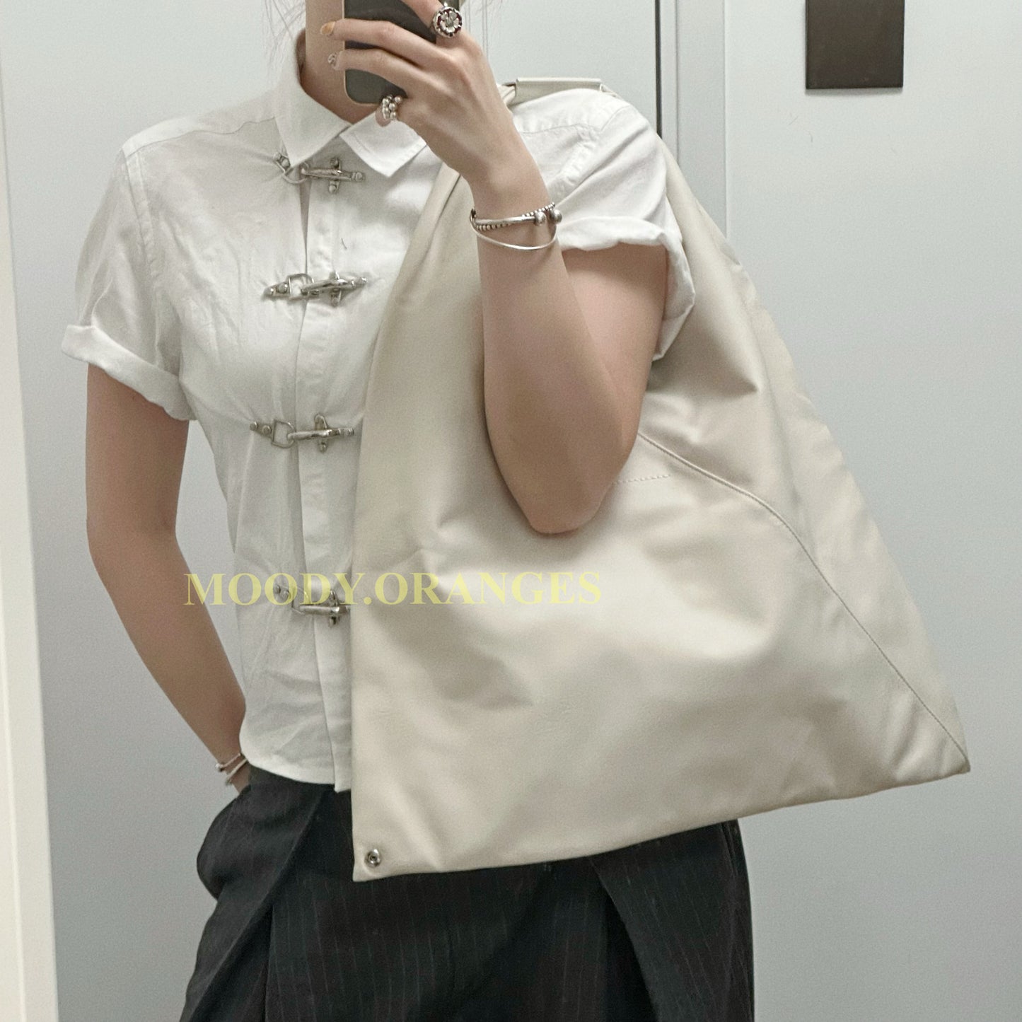MM6 Maison Margiela White Japanese Medium Tote Bag
