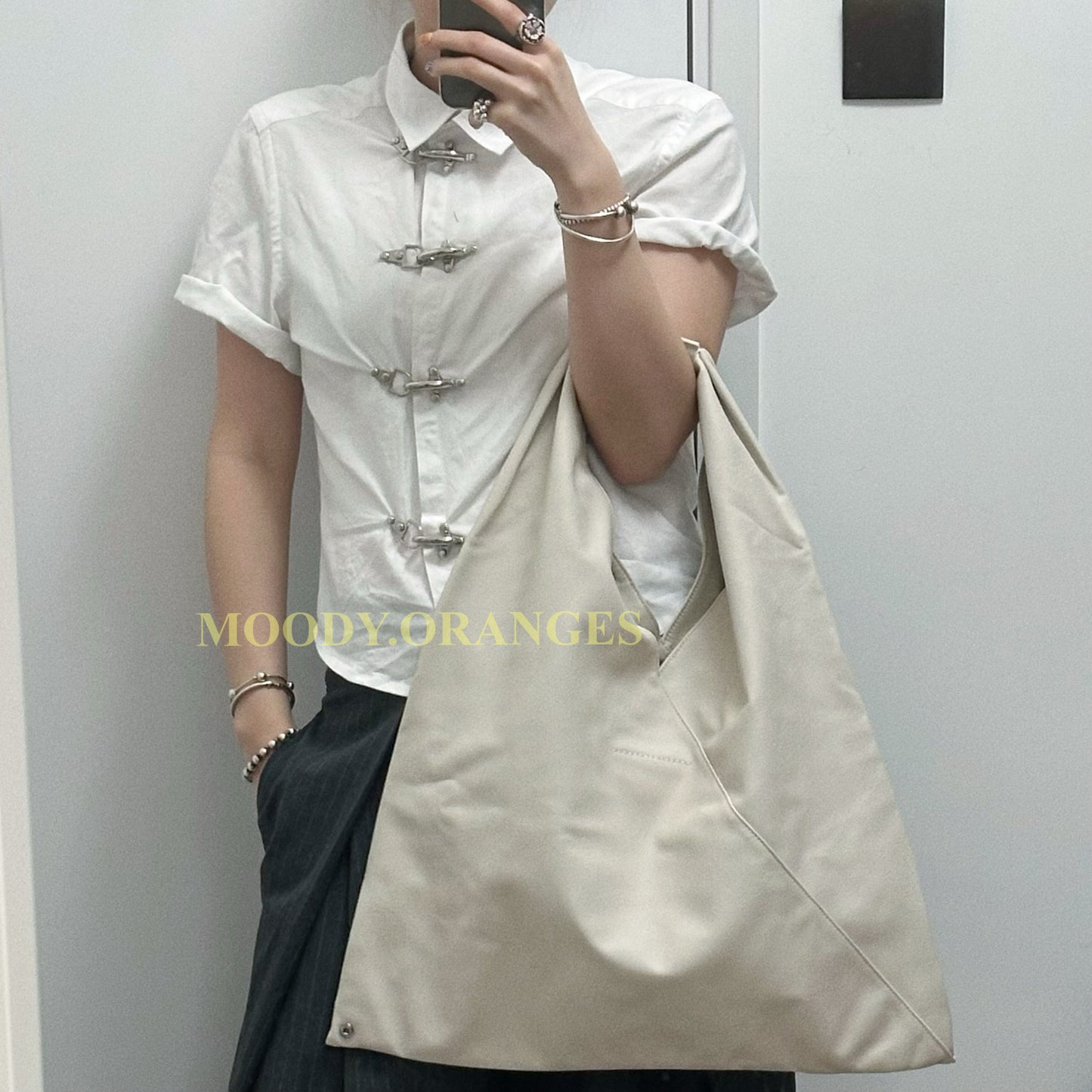 MM6 Maison Margiela White Japanese Medium Tote Bag