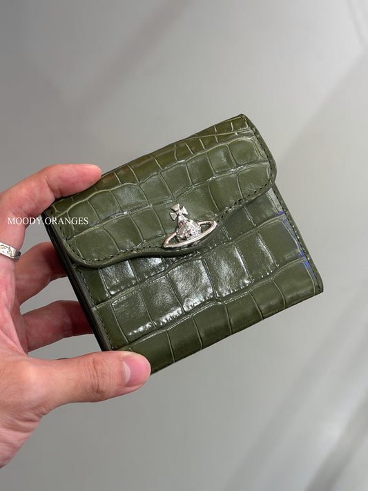 Vivienne Westwood Khaki Leather Wallet & Card Holder Collection - MOODY ORANGES