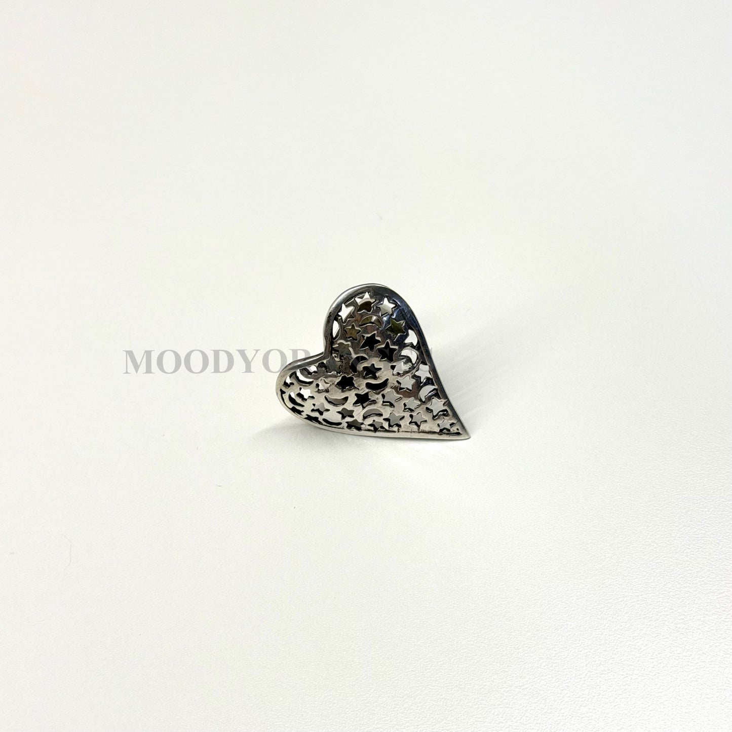925 Silver - Big Heart Ring - MOODY ORANGES