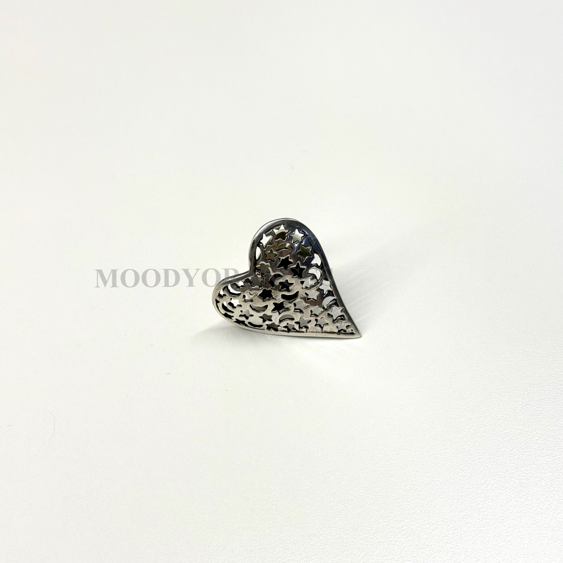 925 Silver - Big Heart Ring - MOODY ORANGES