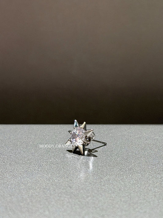 Diesel Silver Crystal Stud Earring - MOODY ORANGES