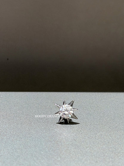 Diesel Silver Crystal Stud Earring - MOODY ORANGES
