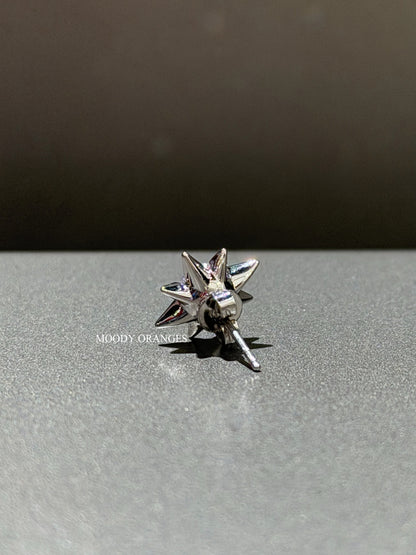 Diesel Silver Crystal Stud Earring - MOODY ORANGES