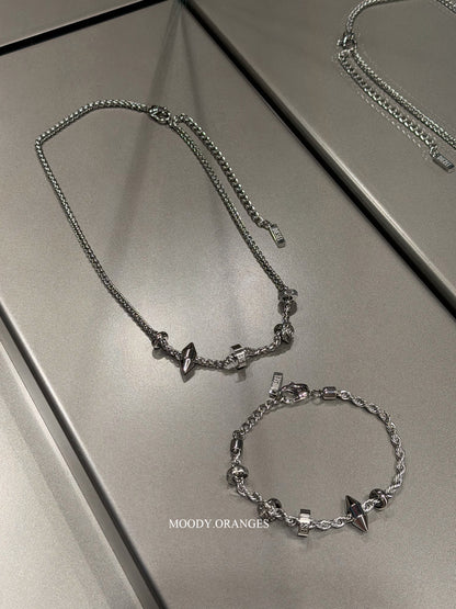 Diesel Silver Charm Bracelet - MOODY ORANGES