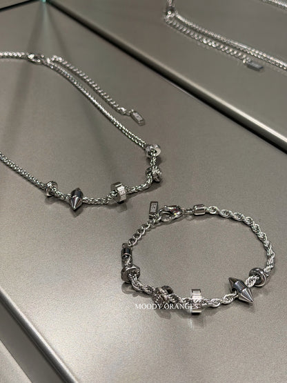 Diesel Silver Charm Bracelet - MOODY ORANGES