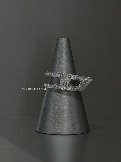 Diesel Silver Pave Band Ring - MOODY ORANGES