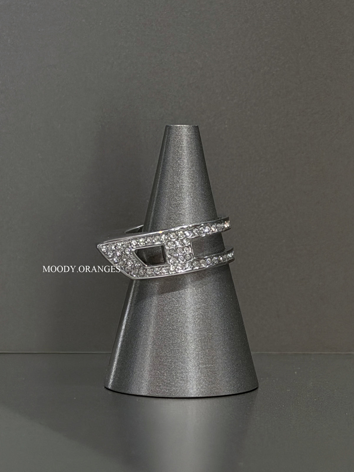 Diesel Silver Pave Band Ring - MOODY ORANGES