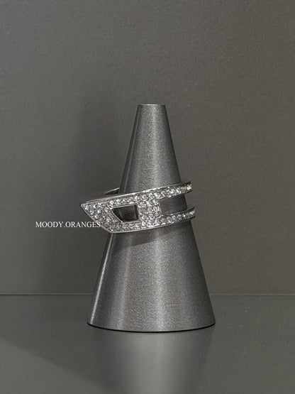 Diesel Silver Pave Band Ring - MOODY ORANGES