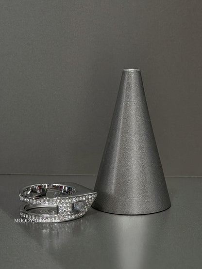 Diesel Silver Pave Band Ring - MOODY ORANGES