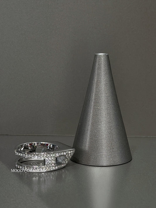 Diesel Silver Pave Band Ring - MOODY ORANGES