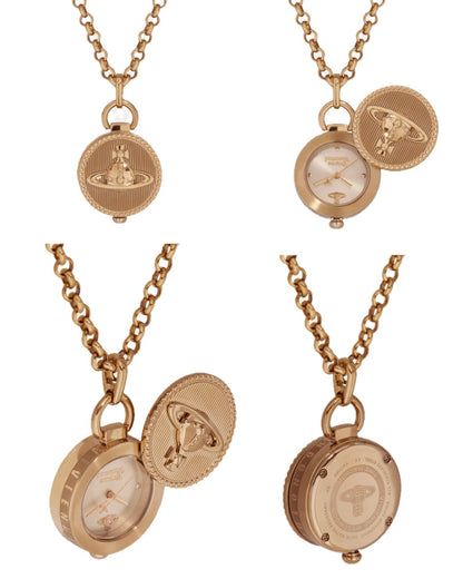 Vivienne Westwood Orb Button Pendant Watch Necklace - MOODY ORANGES