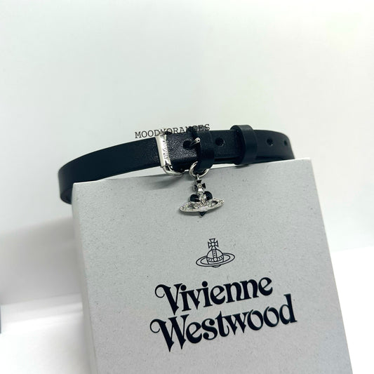 Vivienne Westwood Black Diamante Heart Choker - MOODY ORANGES