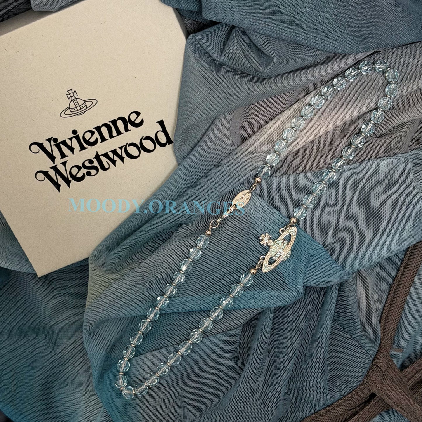 Vivienne Westwood Aqua Messaline Choker - MOODY ORANGES