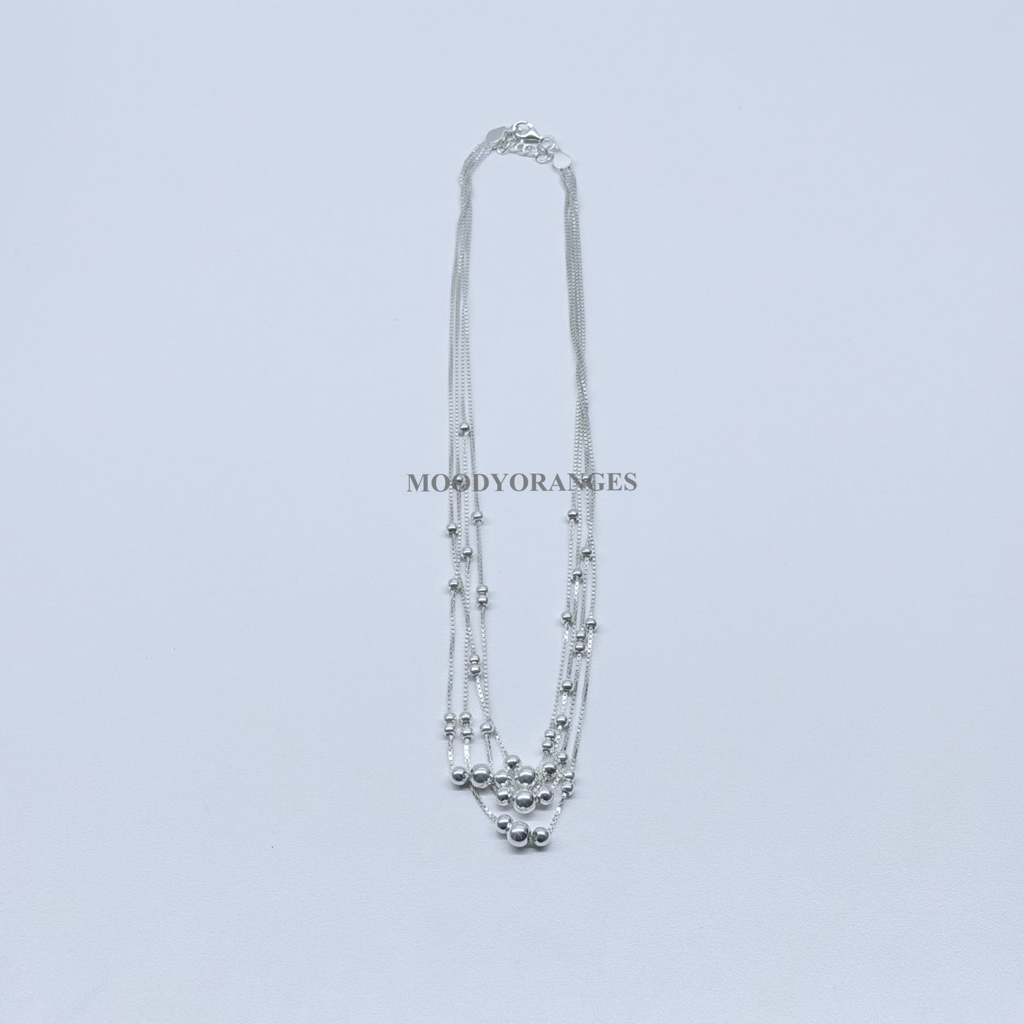 925 Silver - 4 in 1 Ball Chain Necklace - MOODY ORANGES