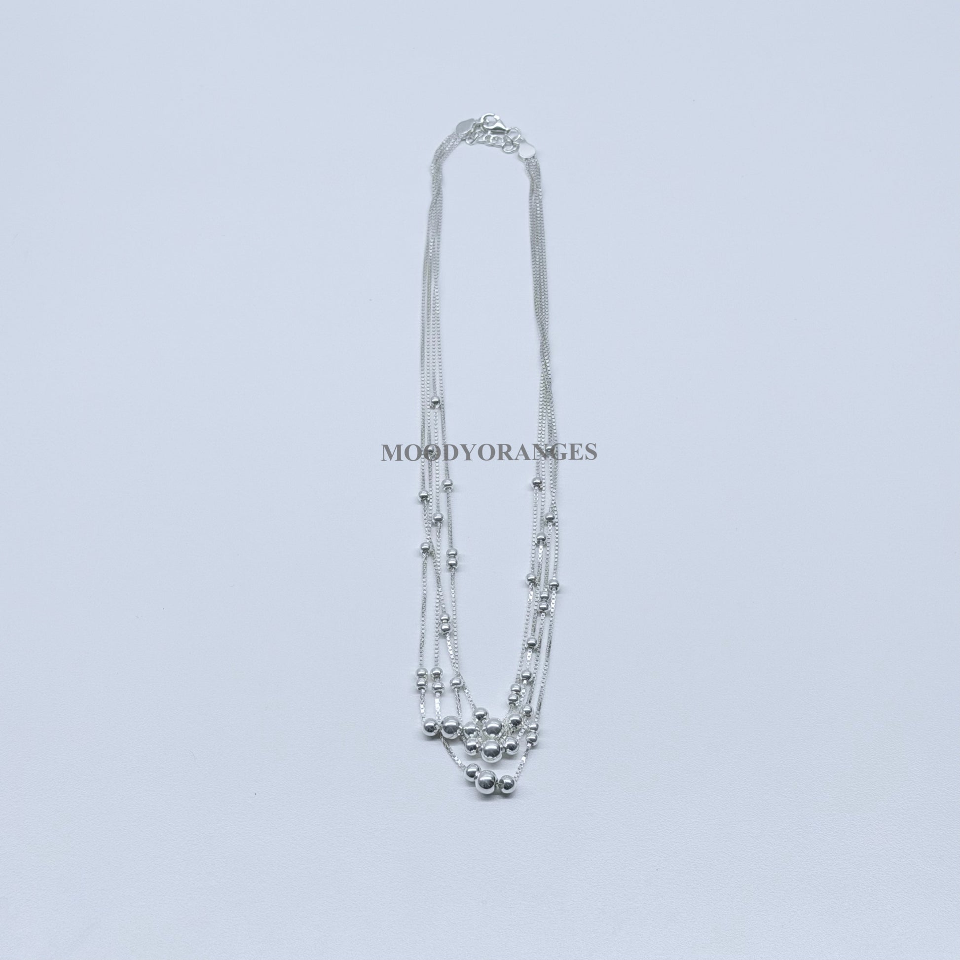 925 Silver - 4 in 1 Ball Chain Necklace - MOODY ORANGES