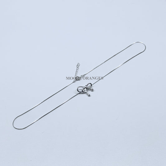 925 Silver - Ribbon Necklace - MOODY ORANGES