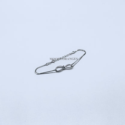 925 Silver - Ribbon Bracelet - MOODY ORANGES