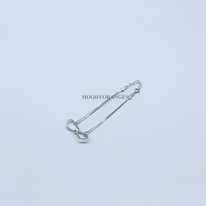 925 Silver - Ribbon Bracelet - MOODY ORANGES