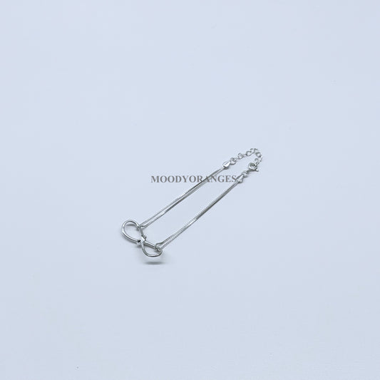 925 Silver - Ribbon Bracelet - MOODY ORANGES