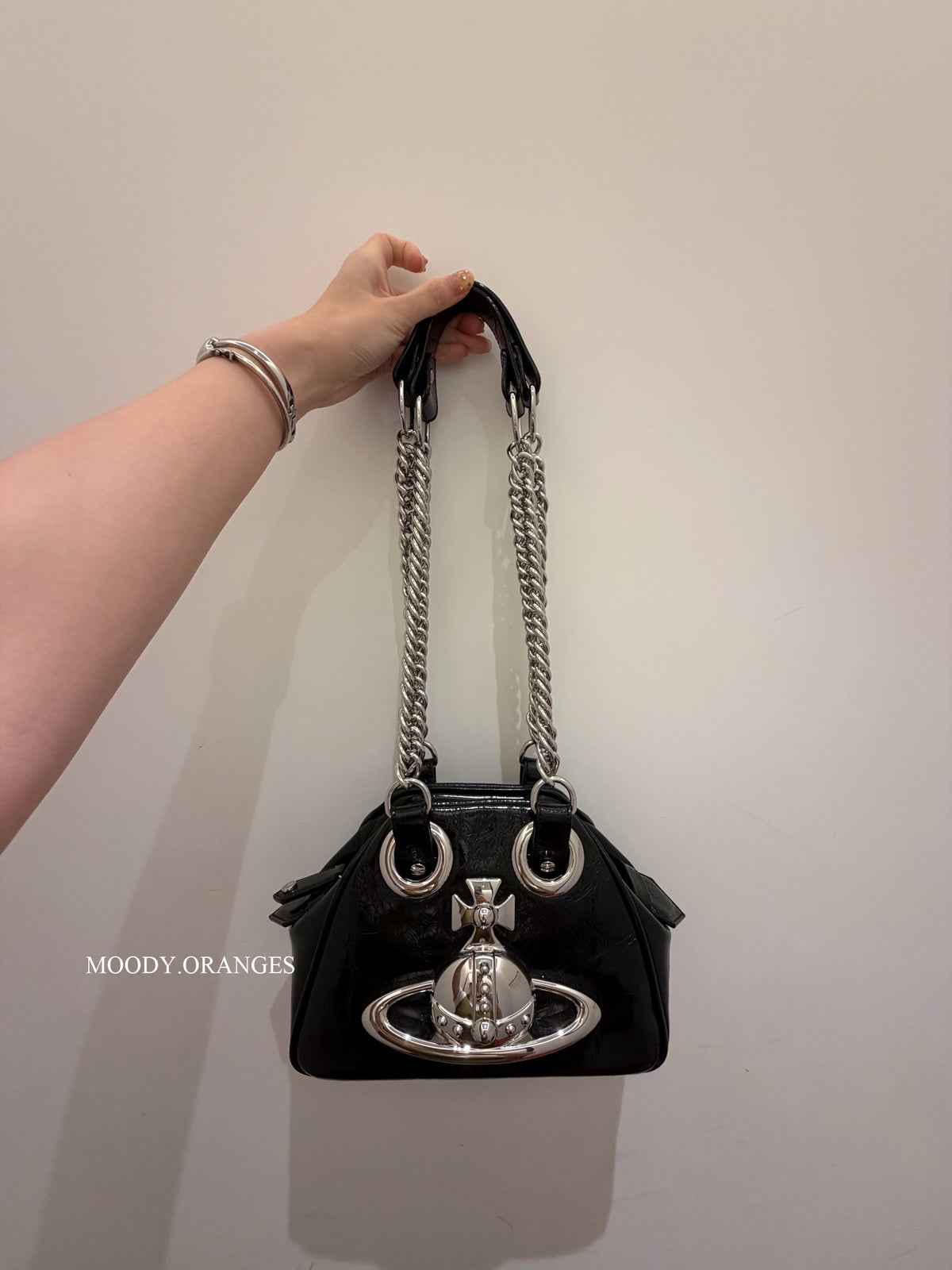 Vivienne Westwood Black Archive Orb Chain Handbag
