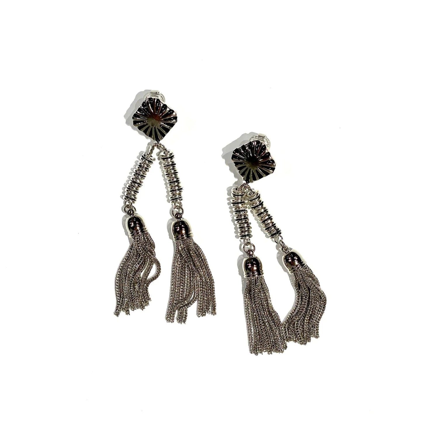 Toga Too Double Fringe Earrings (EarClip)