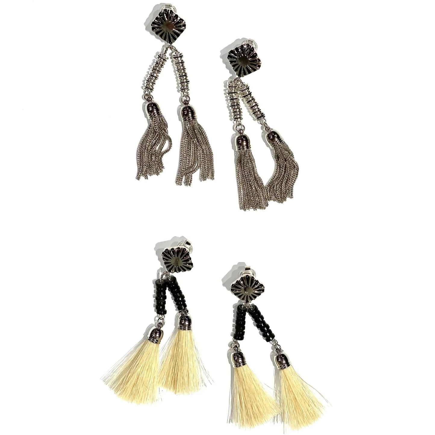 Toga Too Double Fringe Earrings (EarClip)